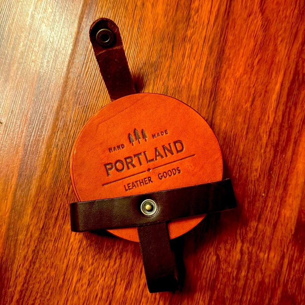 Portland leather coasters